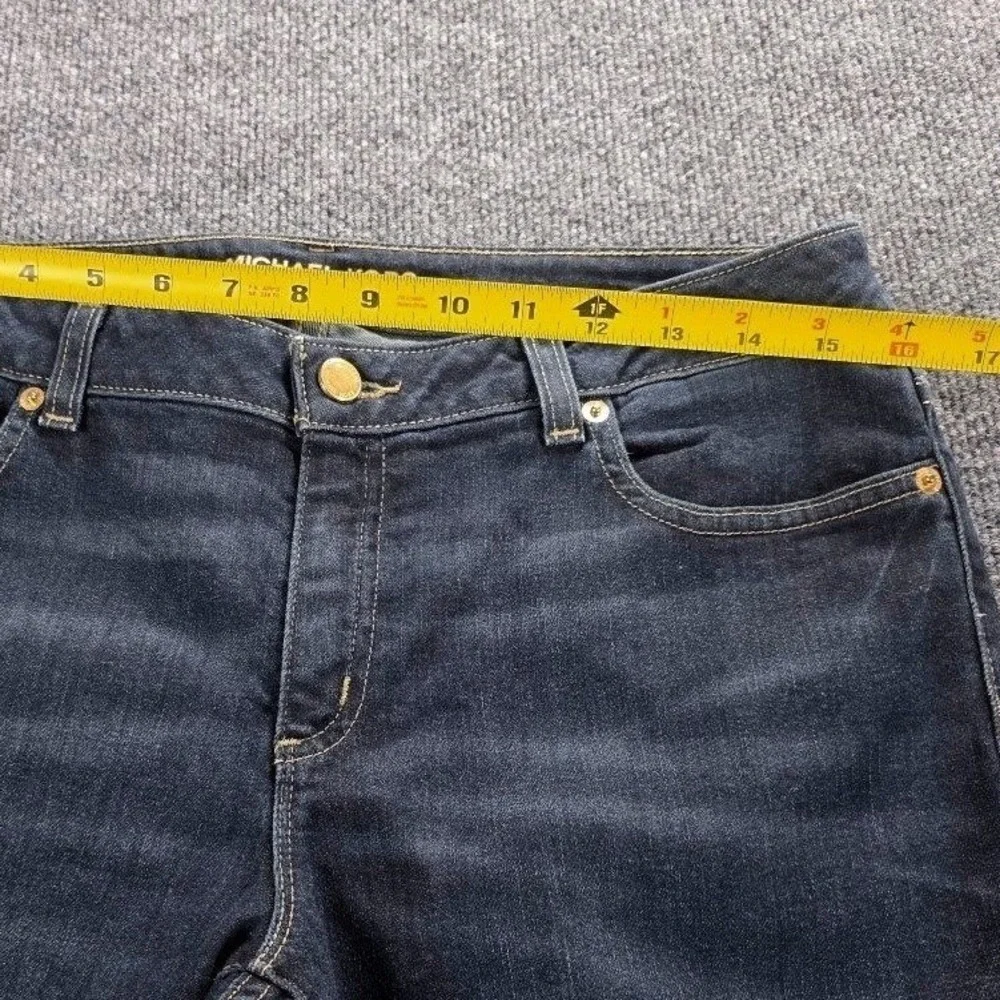 Michael Kors‎ Mens Dark Indigo Skinny Jeans Size 10 Gold Hardware Stretch Denim